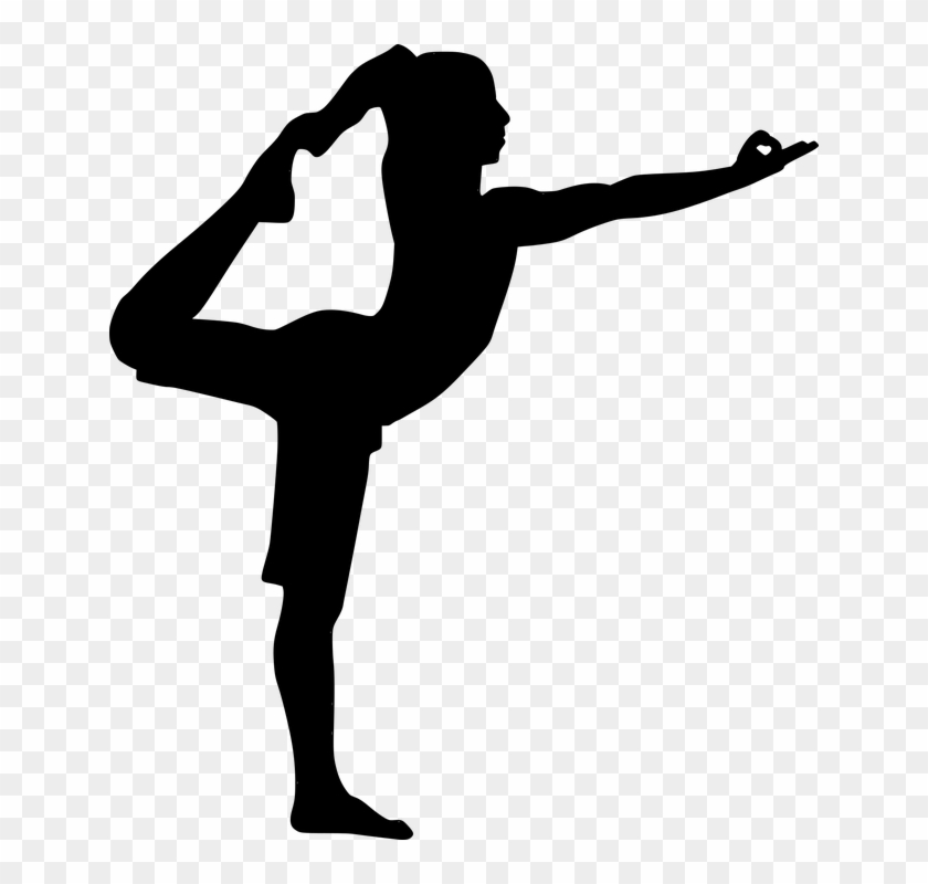 Yoga Fitness Sporty Silhouette Man Working Out - Mulher Malhando Png Desenho Clipart