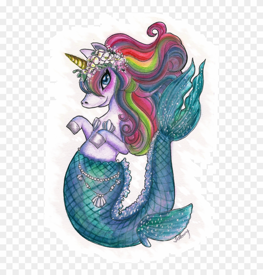 Adesivo Mermaid Unicorn De Ana Paula Sollamyna - Cartoon Clipart #4680123