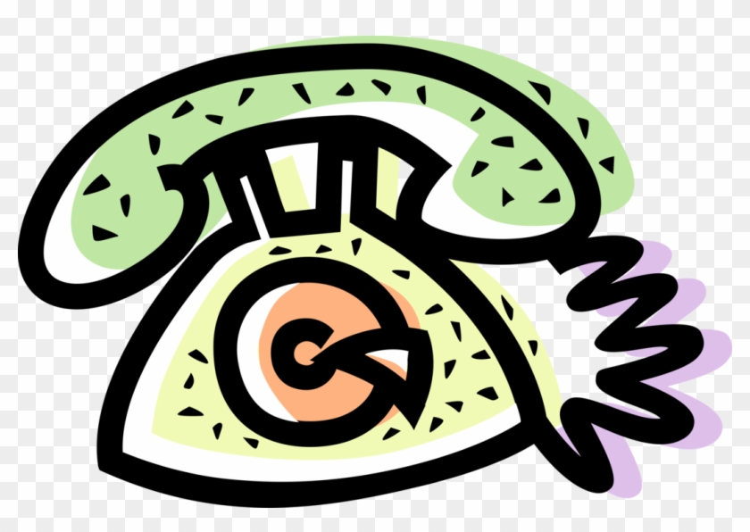 Vector Illustration Of Home Phone Telecommunications Clipart