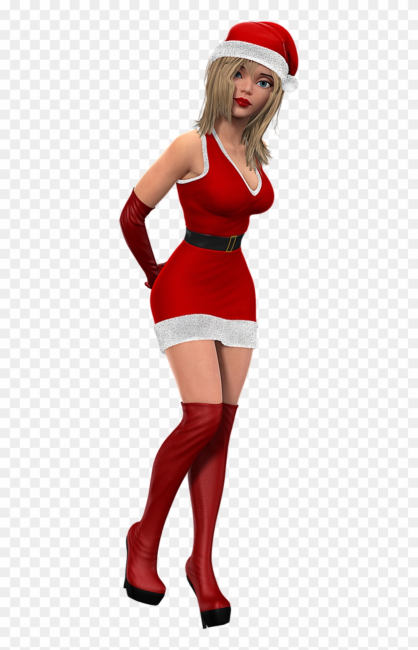 Santa Hat Woman Santa - ซานตาคลอส หญิง Png Clipart #4681946