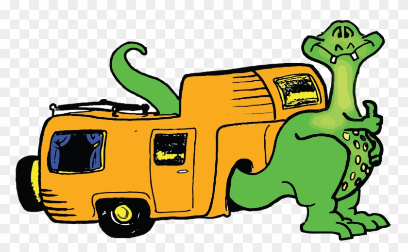 Clip Freeuse Stock Dinosaur Park Suchomimus Campervans - Dinosaur Trailer Park - Png Download