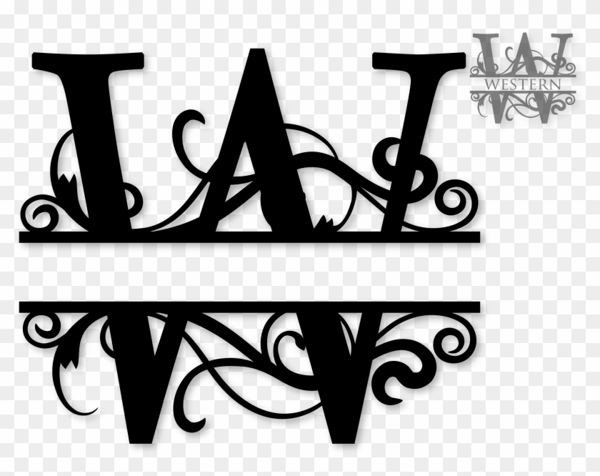 Split T Monogram Svg Clipart