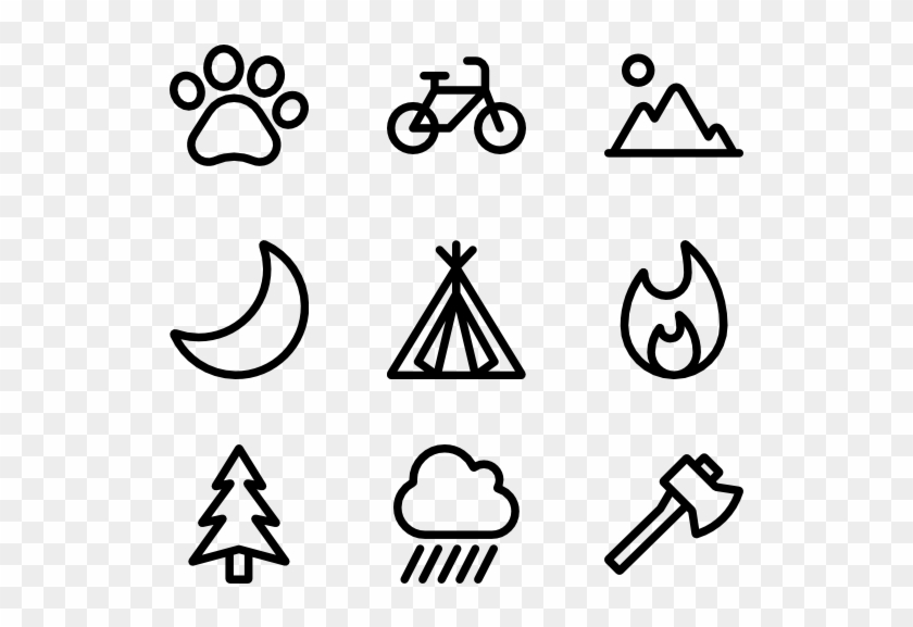 Camping Supplies Clipart Black And White - Png Download