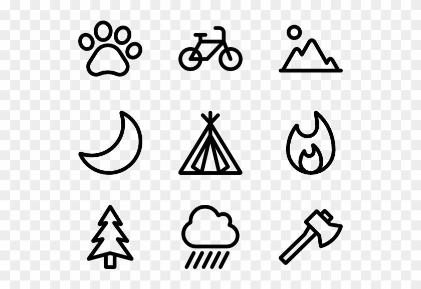 Camping Supplies Clipart Black And White - Png Download #4682923