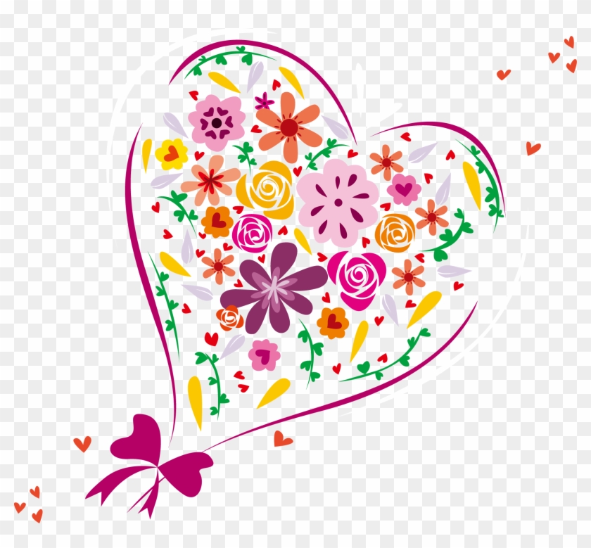 Clipart Royalty Free Heart Euclidean Clip Art Shaped - Flower Vector Love - Png Download