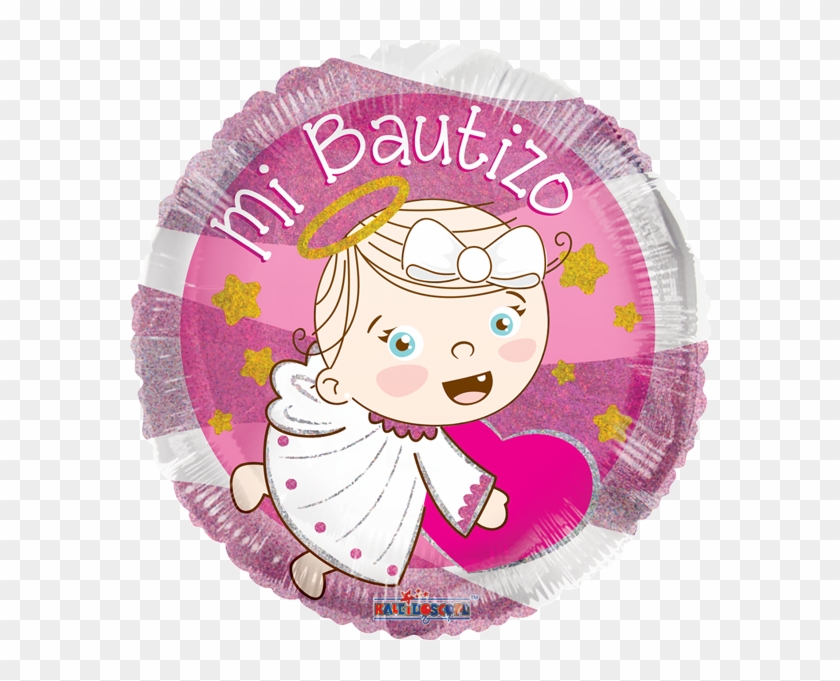 Globo Angel Monita Bautizo Rosa - Girl Clipart #4684694