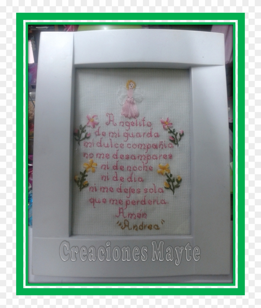 Oración Del Angelito De La Guarda, Bordado Y Enmarcado - Picture Frame Clipart #4684768