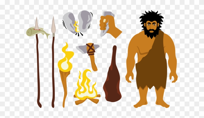 Ice Age Vector Icons - Primitive Man Clipart