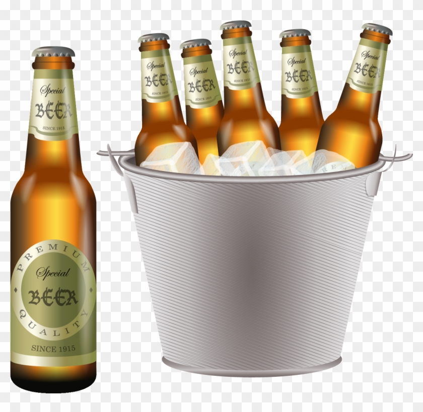 Picture Free Stock Beer Cocktail Wine Ice Beer Bucket - Beer Bucket Png Clipart #4686299