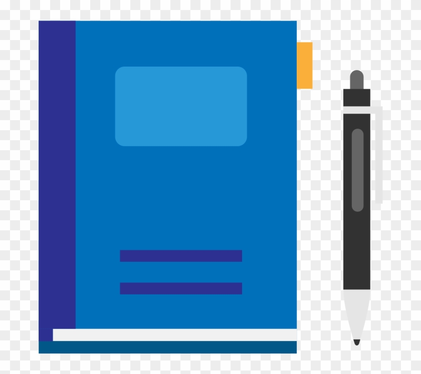 Notebook And Pen Flat Icon Vector - Icon Notebook And Pen Png Clipart #4687010