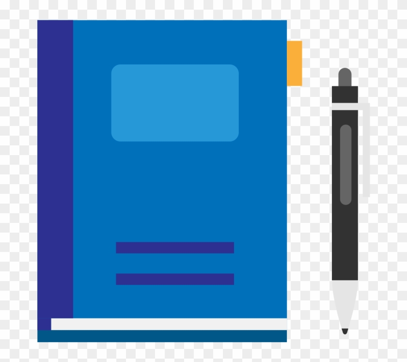 Notebook And Pen Flat Icon Vector - Icon Notebook And Pen Png Clipart