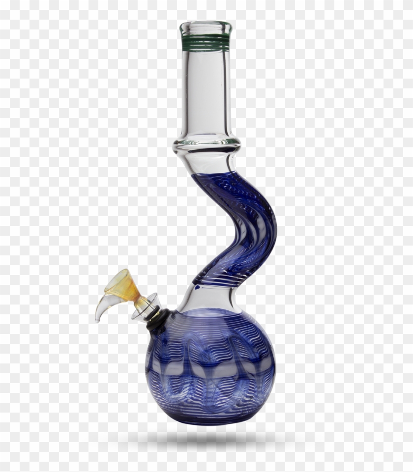 Zig Zag Water Bong W/ Elbow And Colorful Base - Glass Bottle Clipart #4687047