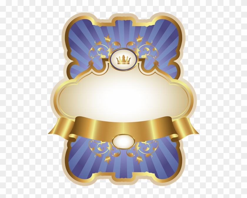 Gold And Blue Luxury Label Png Image Ⓒ - Gold And Blue Crown Png Clipart