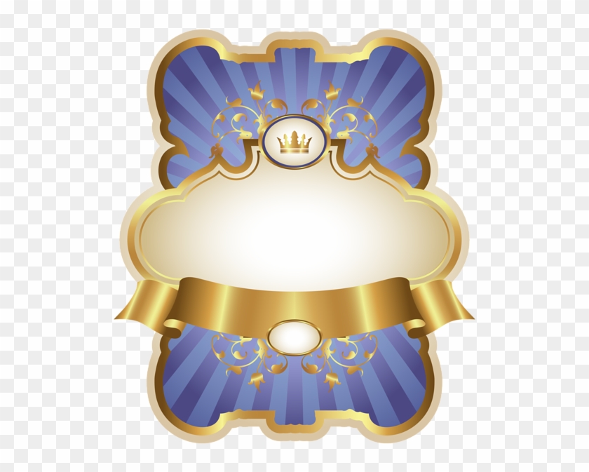 Gold And Blue Luxury Label Png Image Ⓒ - Gold And Blue Crown Png Clipart #4687050