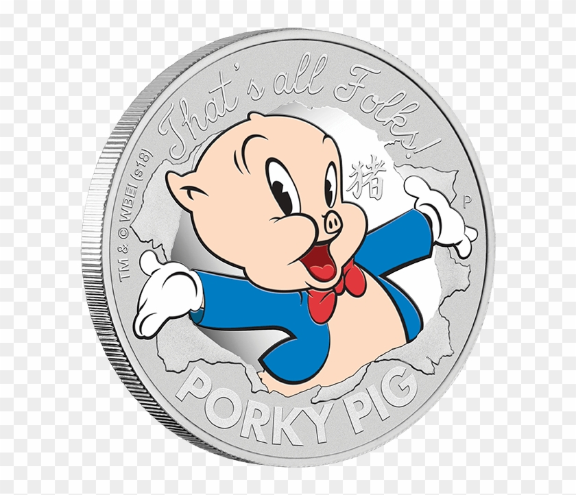 00 Silver Coin - Porky Pig Chinese New Year Clipart
