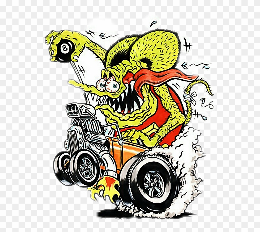 Hotrod Sticker - Rat Fink Clipart, transparent png image.