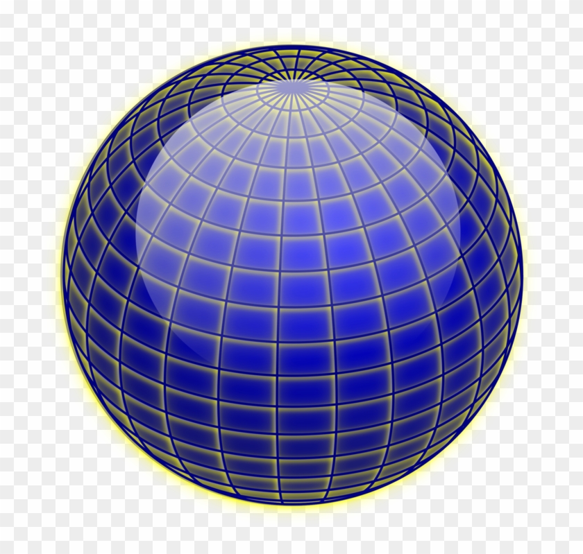 Globe 3d Computer Graphics Wire Frame Model Three Dimensional - Blue Shiny Globe Png Clipart #4689882