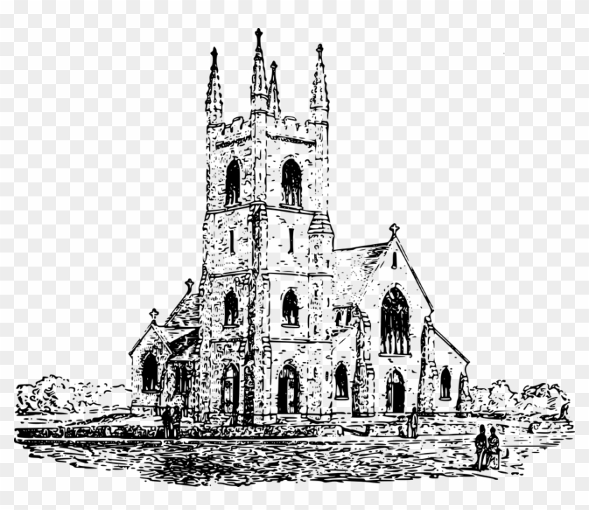 Building, Church, Pennsylvania, Philadelphia, Worship - Christian Church Black And White Clipart