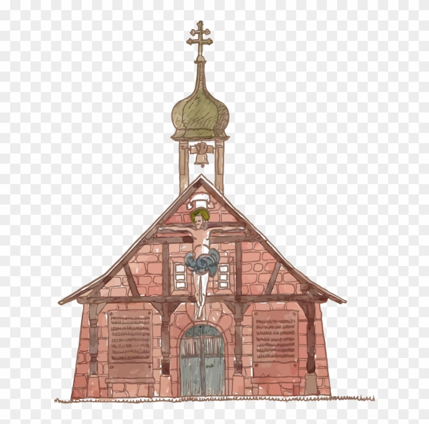 Christian Church Line Art Drawing Christianity - Steeple Clipart #4690764