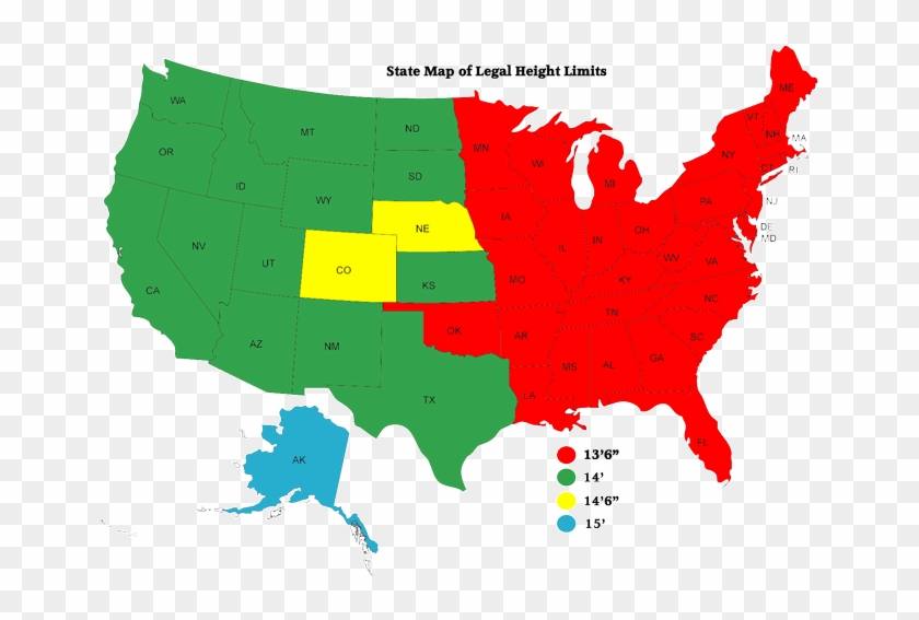 Legal Height Limits - Maximum Vehicle Height By State Clipart #4690926