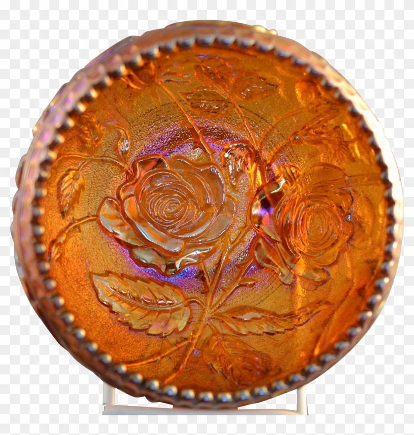 Vintage Imperial Luster Rose Carnival Glass Rose Bowl - Circle Clipart