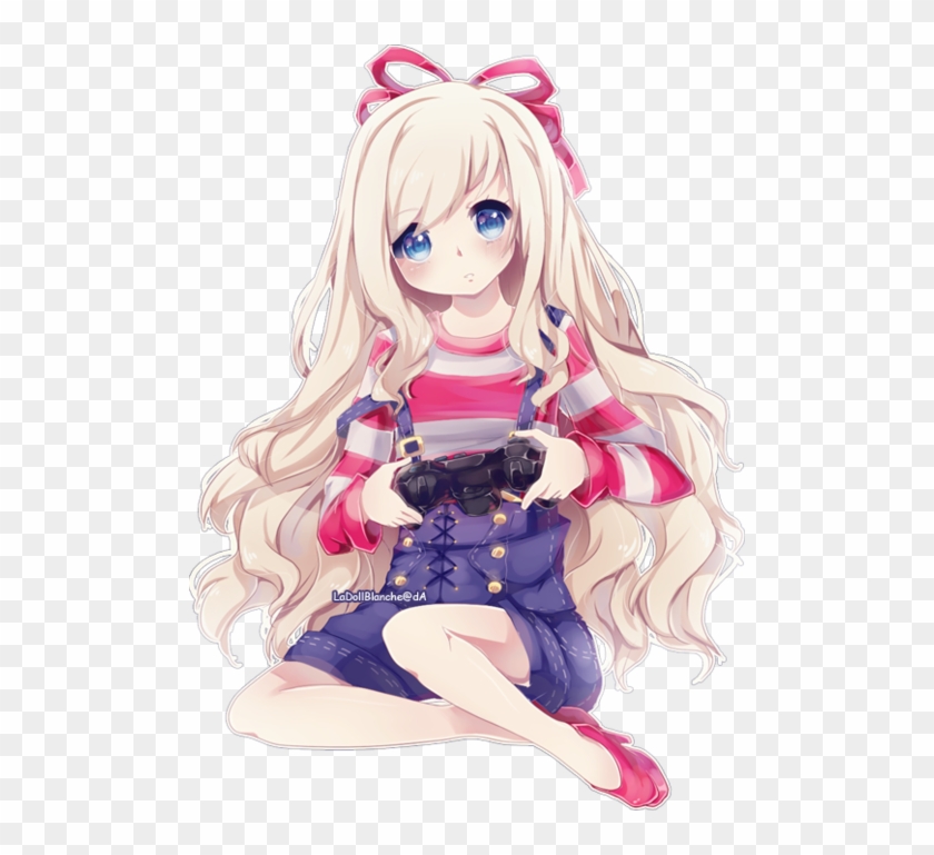 Anime gamer girl kawaii