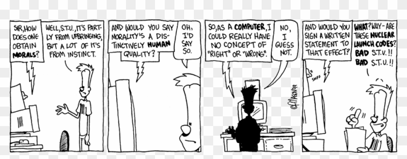 "stu And Morals" - Comic Strip About Morality Clipart #4693307