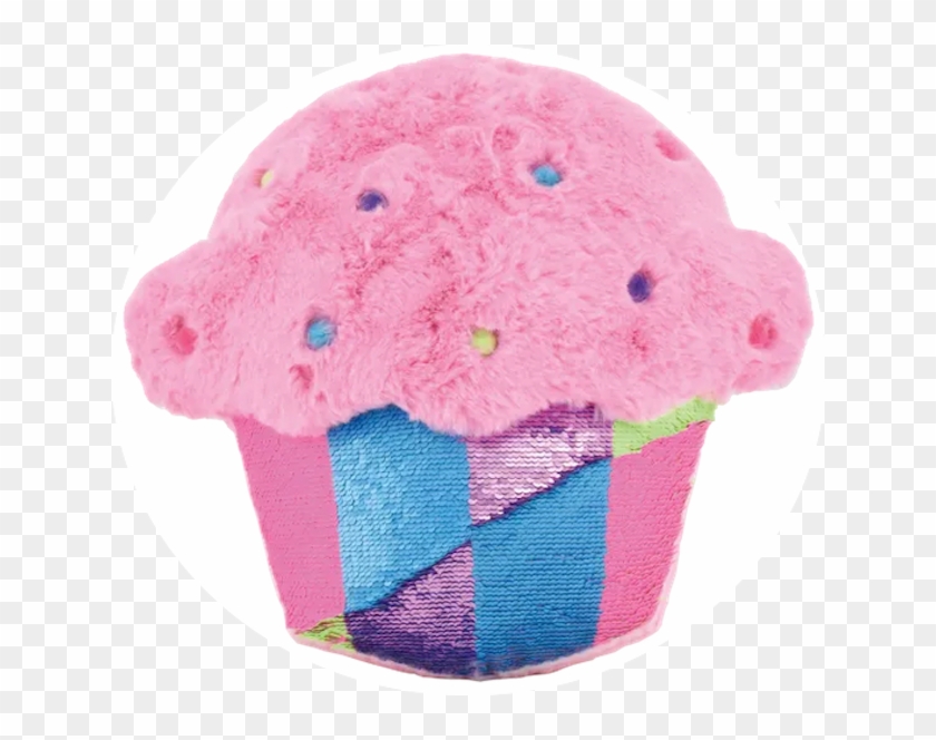 Cupcake Furry Reversible Sequin Pillow - Gelato Clipart