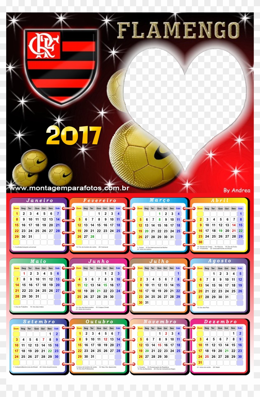Calendã¡rio-flamengo - - Calendario 2017 Super Herois Clipart