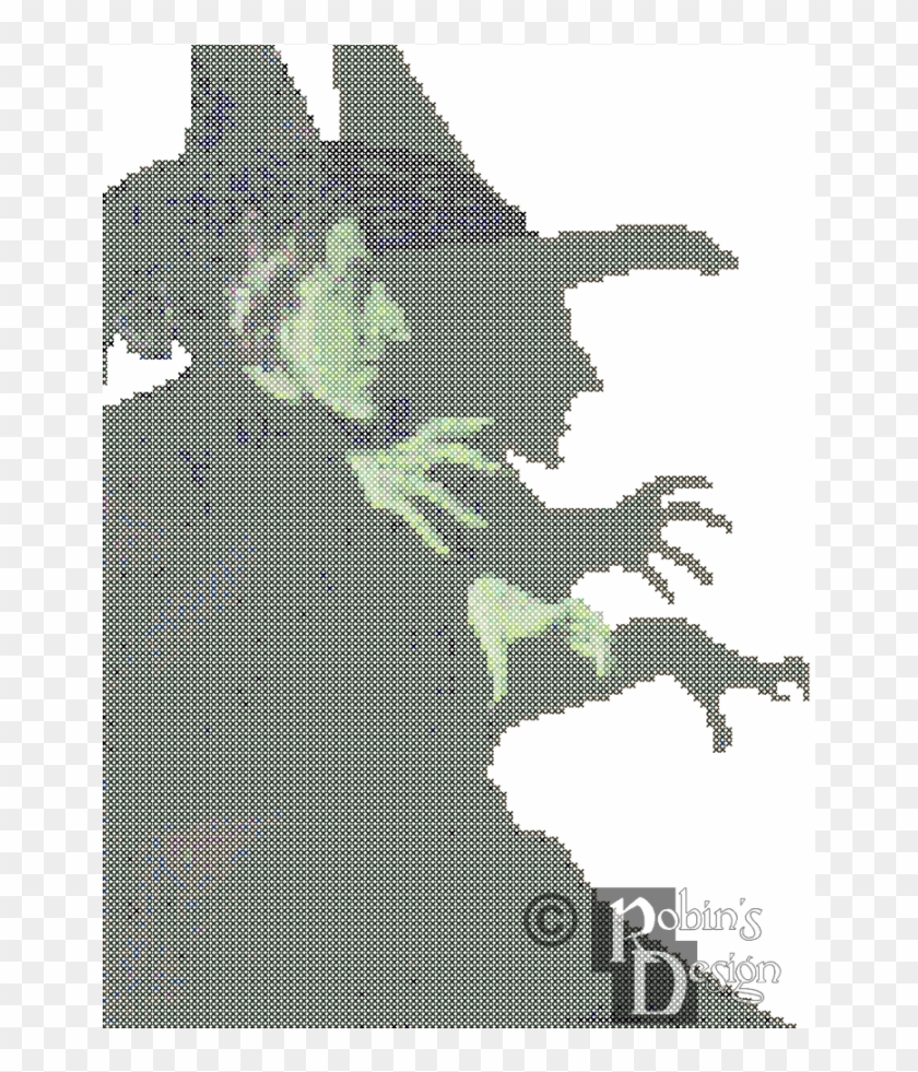 Wicked Witch Of The West Cross Stitch Pattern Pdf - Witch Wizard Of Oz Black And White Clipart #4695573