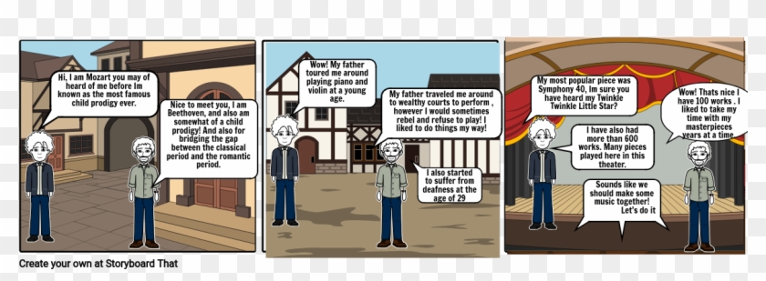 Mozart Meets Beethoven - Comics Clipart #4695832