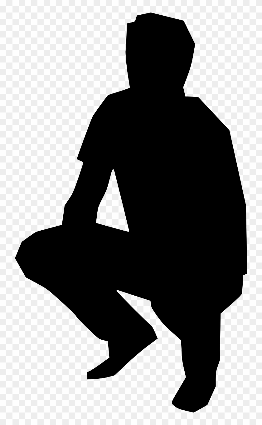 Vector - Human Figure Silhouette Sitting Clipart #4695931