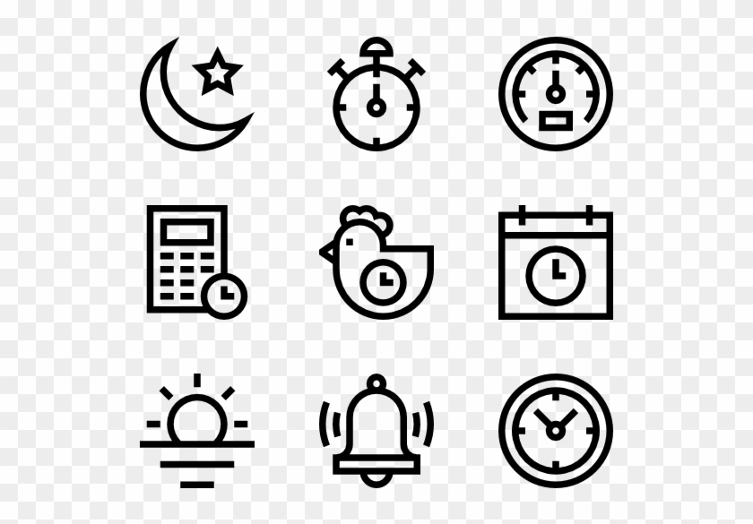 Time - Hand Drawn Icons Png Clipart #4696048