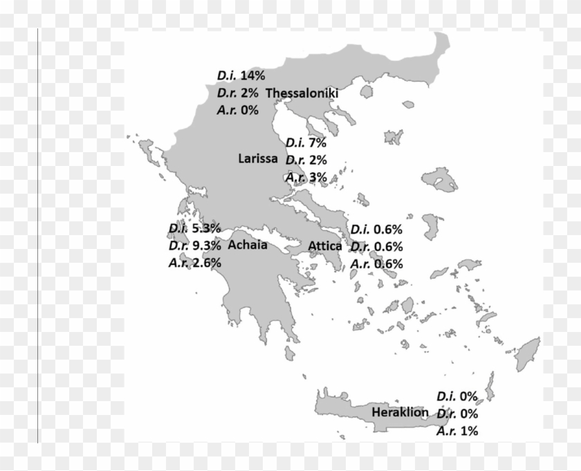 The Map Of Greece Showing The Areas Of Investigation - Greece Map Clipart