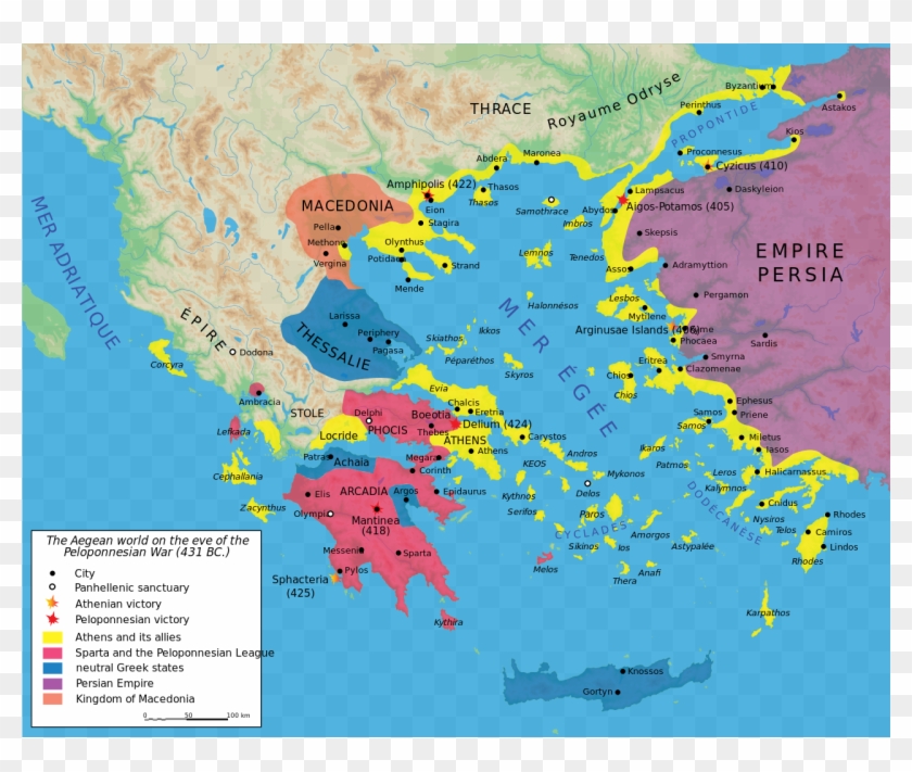 Greece In 431 Bc [1280 × 1023] - Peloponnesian War Map Clipart