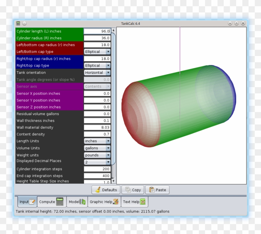 * Tankcalc - Horizontal Tank Shape Clipart