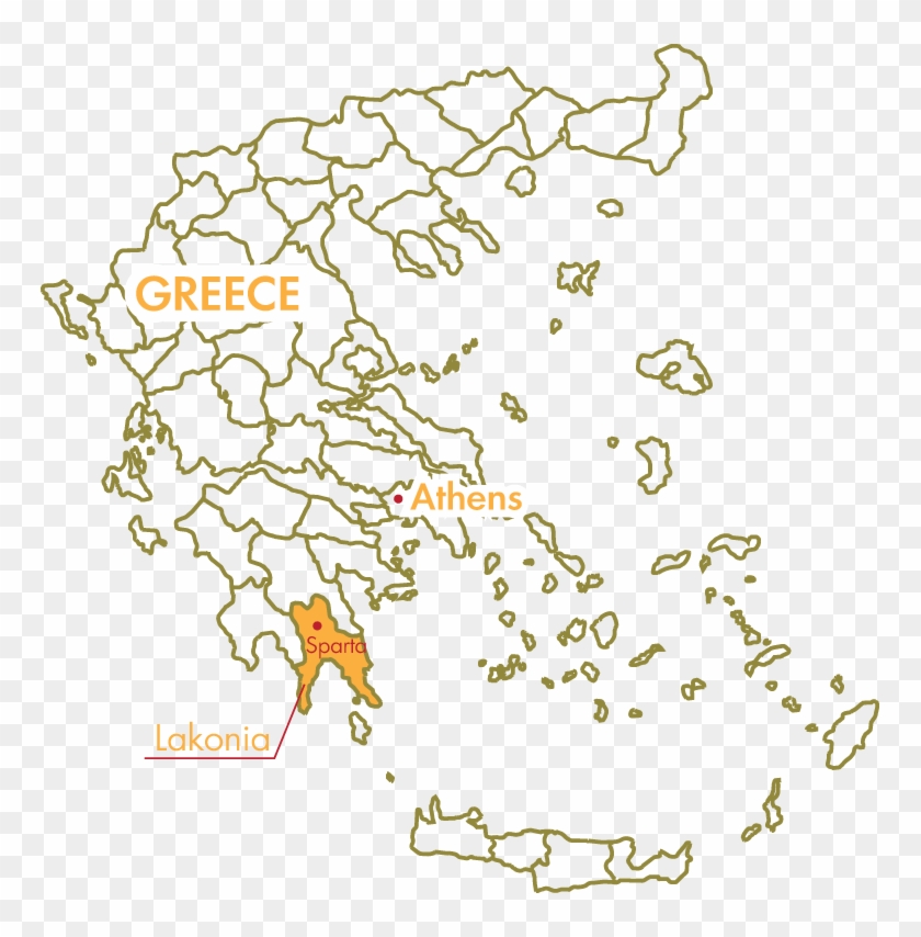Greece Map Lakonia - Greece Map Black And White Clipart