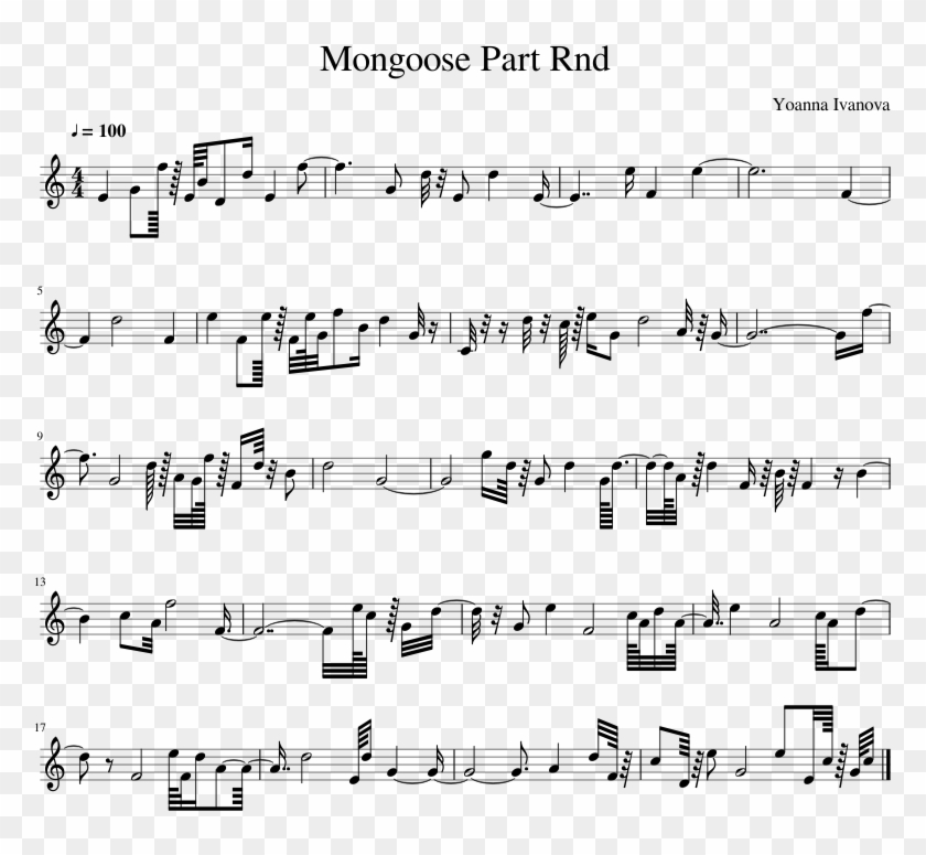 Mongoose Part Rnd Sheet Music Composed By Yoanna Ivanova - Trombone Etude Sheet Music Clipart #4698004