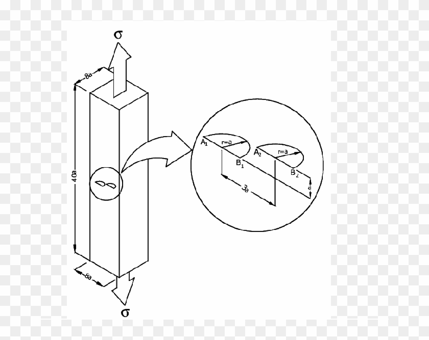 A Prismatic Bar With Two Semicircular Offset Parallel - Drawing Clipart #4698731