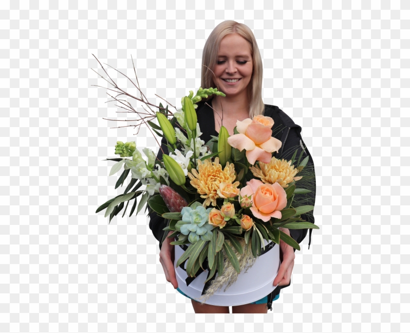 Dreamy Peach Hat Box - Bouquet Clipart