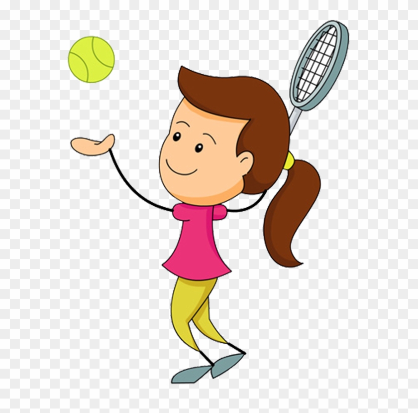 571 X 749 5 - Cartoon Girl Playing Tennis Clipart #470758