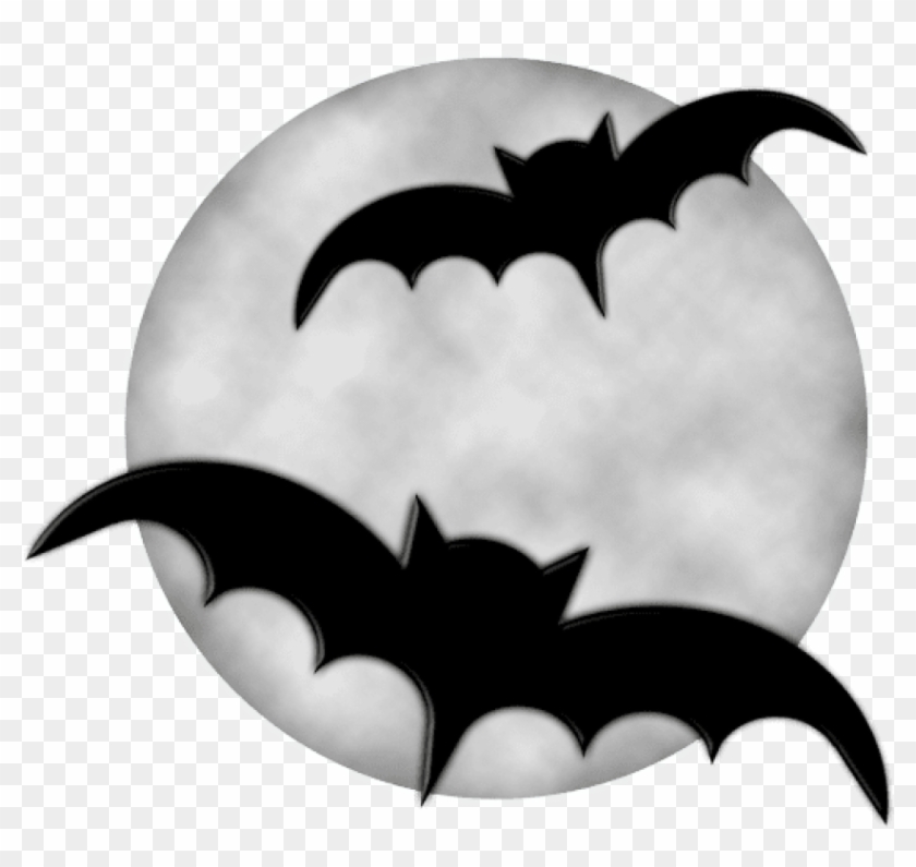 Free Png Download Halloween Moon With Bats Png Images - Halloween Clipart Bats Transparent Png #471098