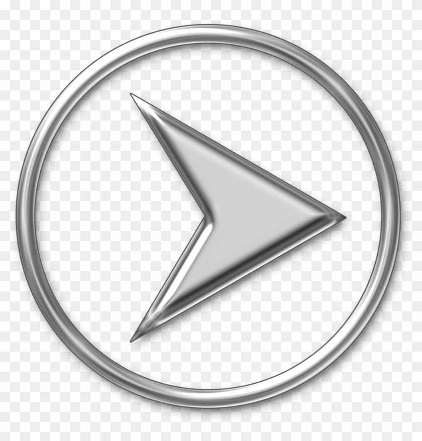 Arrow Silver Play Icon Web 1217938 - Silver Arrow Png Clipart #471540