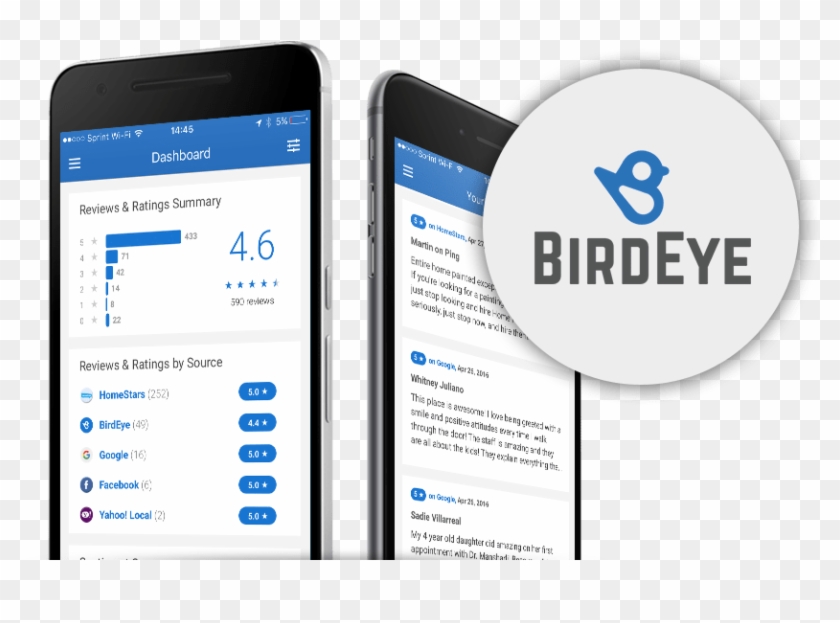 Birdeye Phone Review Screens With Logo - Birdeye Clipart #471697