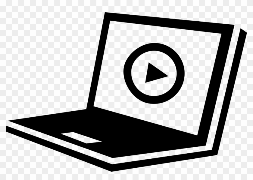 Laptop With Play Button On Screen Comments - Computer Music Transparent Clipart