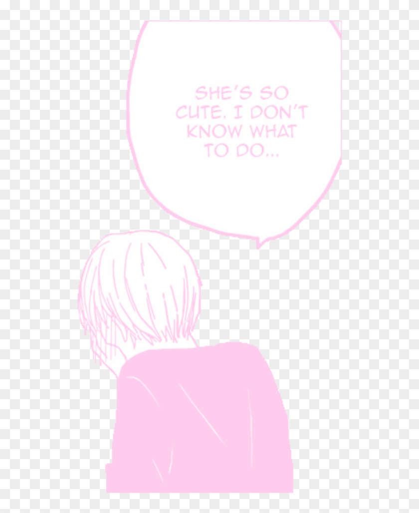 Cute Anime Boy Pink Blush Kawaii Pastel Illustration Clipart