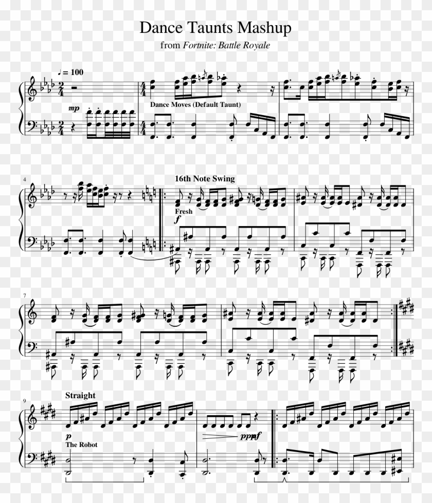 Dance Taunts Mashup [fortnite - Electro Swing Fortnite Sheet Music Clipart