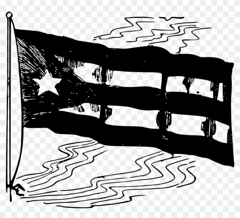 Flag Of Cuba Flag Of Puerto Rico Flag Of The United - Boricua Black And White Flag Clipart #473873