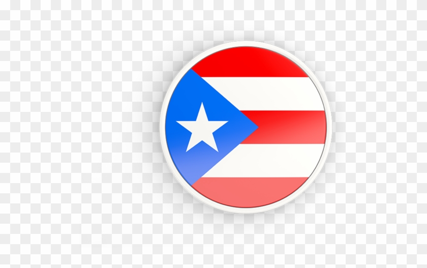 Illustration Of Flag Of Puerto Rico - Puerto Rico Flag Circle Png Clipart
