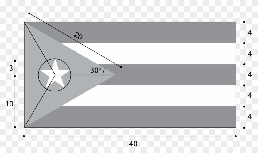 Puerto Rico Flag Measurements , Png Download - Puerto Rico Flag Measurements Clipart #474206